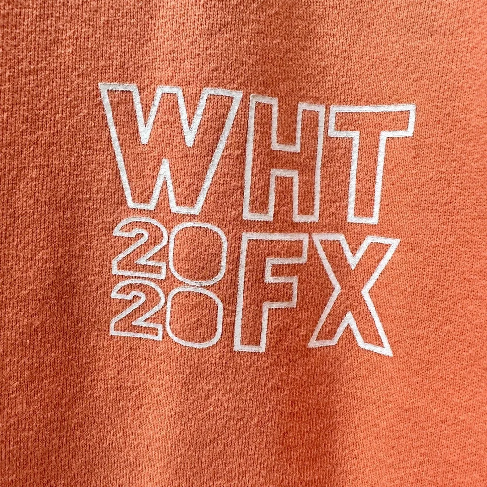 White Fox Pink Crewneck Sweatshirt Oversized M/L Stripe Sleeve - Picture 3 of 6